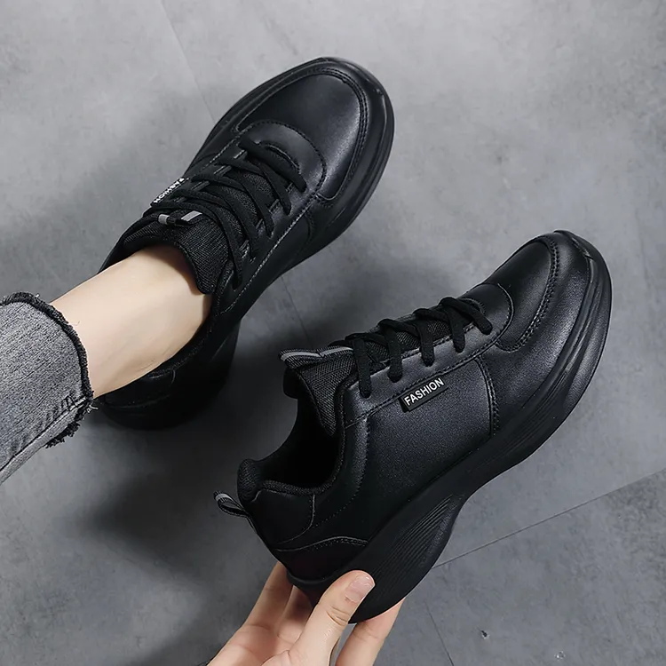 全黑色女鞋透气防水防滑不累脚软底工作鞋2025年新款春夏运动鞋女