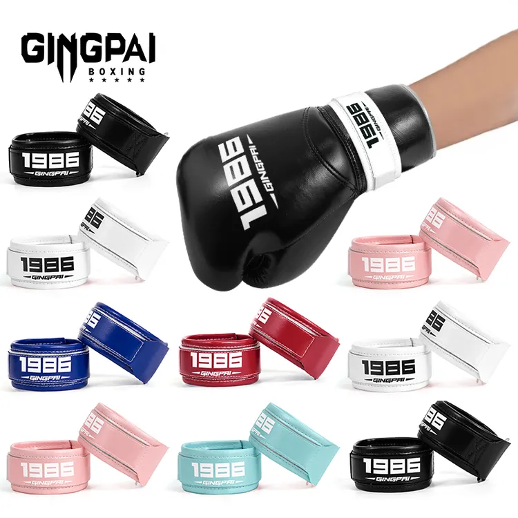 竞派不求人系带系绳拳套魔术贴腕带单手戴拳击手套固定缠绕器加固