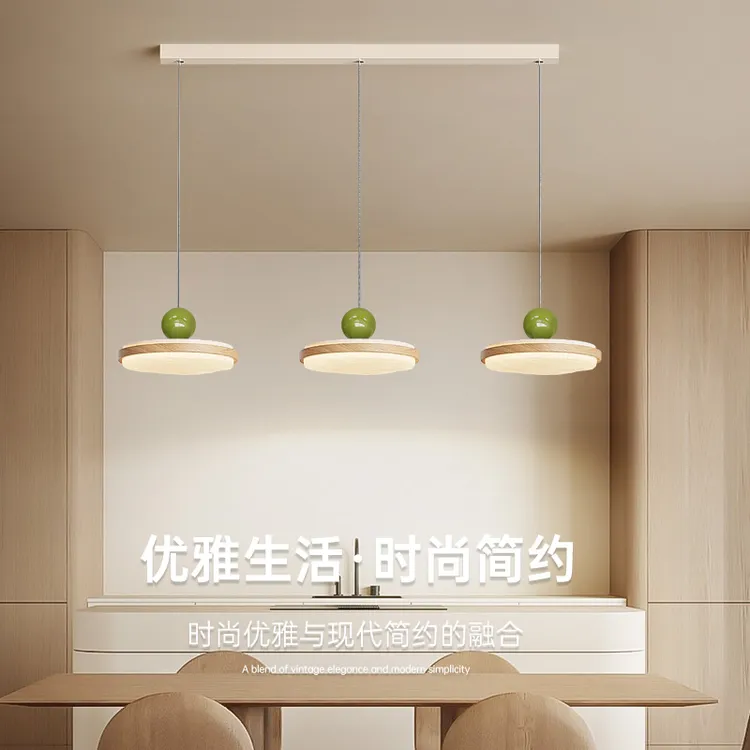 简约北欧创意创意吊灯鱼线型3灯长条餐厅可调节智能语音led吸顶灯