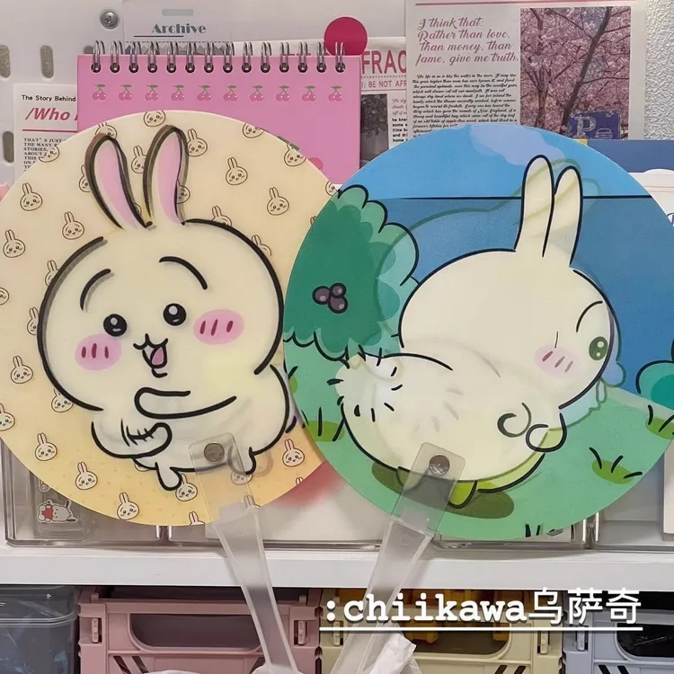 乌萨奇摇手光栅变化扇子可爱卡通chiikawa创意便携夏季吉伊卡哇