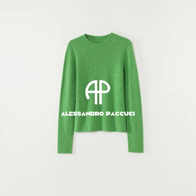 AP洛哥53216ST【小点点】100羊绒夹花色圆领时尚休闲长袖针织衫