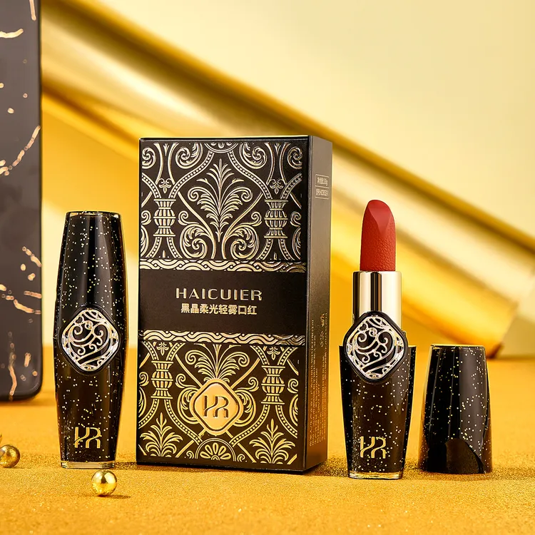 海萃尔黑晶柔光轻雾口红 不易掉色不沾杯轻盈不易脱妆口红3.8g