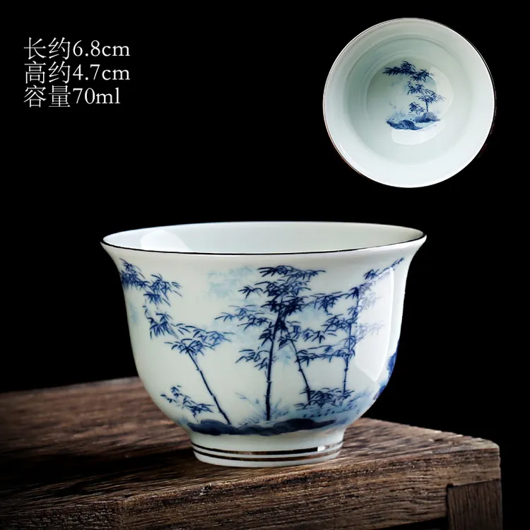 25款青花杯子青瓷茶杯瓷陶瓷功夫茶具品茗杯主人杯单杯茶碗泡茶