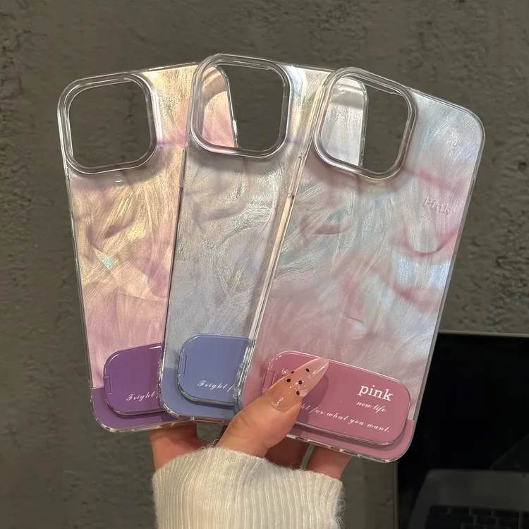 紫晕染烟雾适用苹果16pro创意iPhone15手机壳imd羽纱华为女小米15