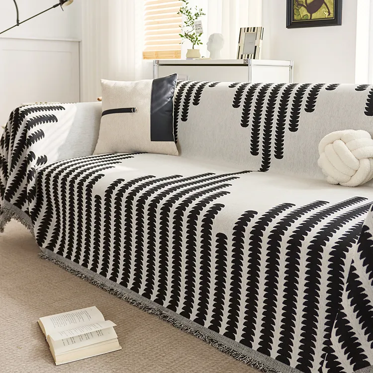 【千鸟-雪尼尔】新款加厚防猫抓万能通用型沙发巾一片式全盖雪尼尔