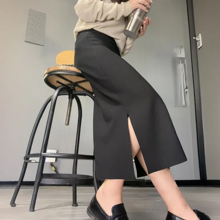 如果爱 I001b黑色半身包臀裙裙子