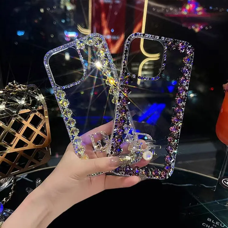 奢华水钻苹果13手机壳14promax紫色四叶草iPhone12潮牌16透明15软
