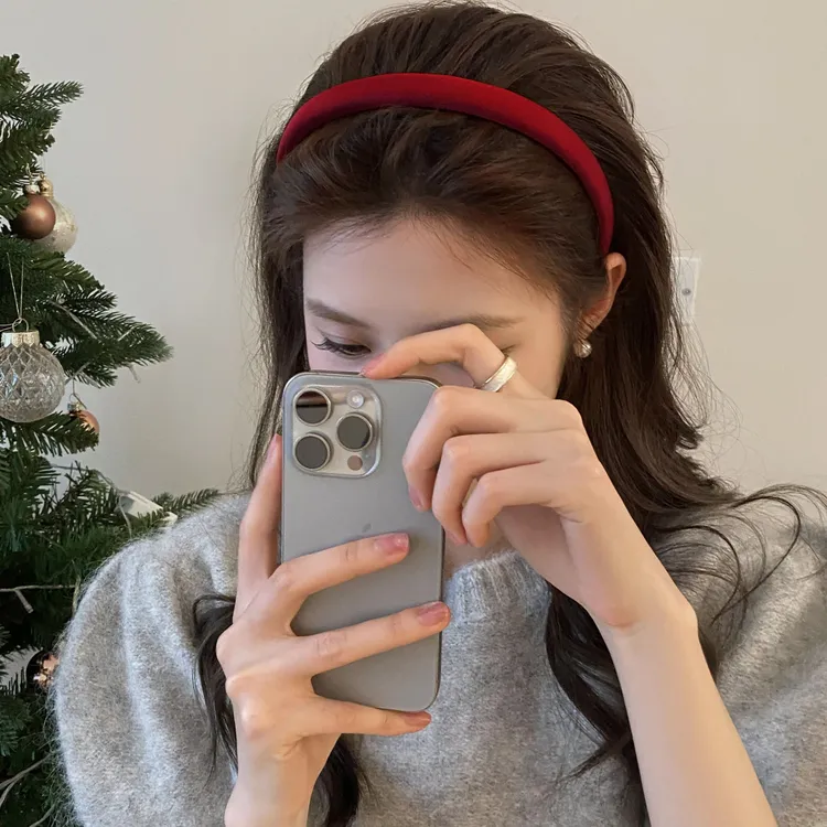 2025爆款洋气高级感红色发箍女夏季高颅顶压发洗脸防滑款头箍发饰