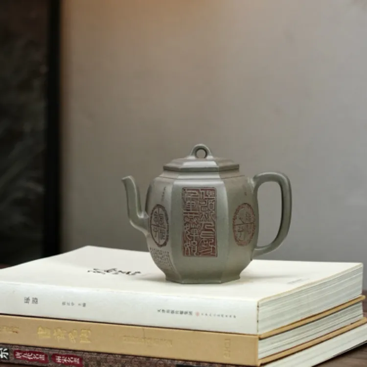 名家藏品【六方宫灯】 原矿青灰段·420cc·14孔