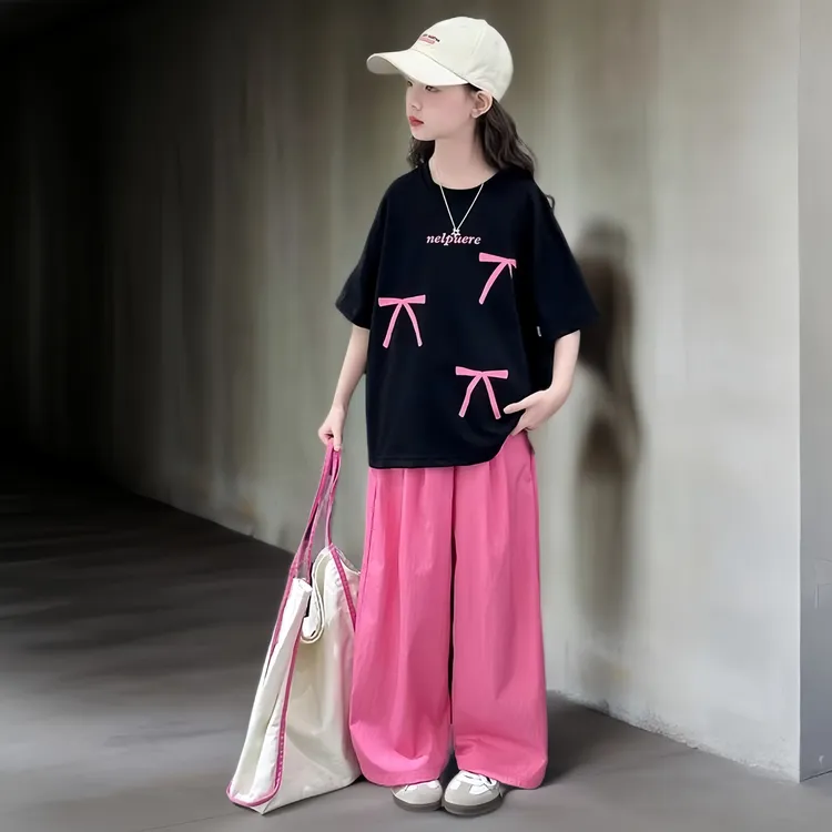 2025年款衣服儿童夏季女孩女童休闲宽松透气舒适潮流印花韩版时尚