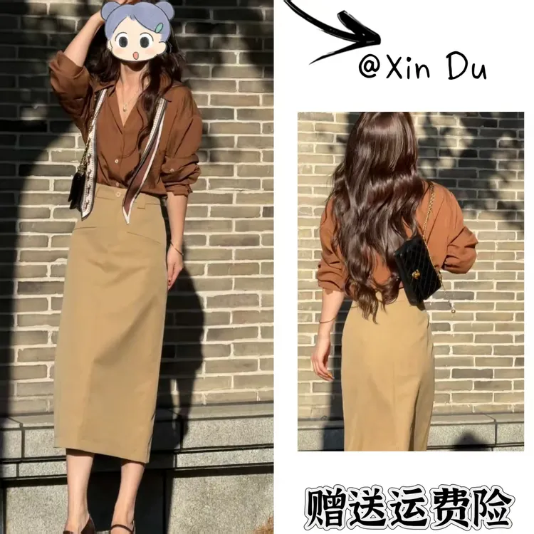 2025秋季新款时尚显瘦气质女士网红洋气两件套百搭款D22651