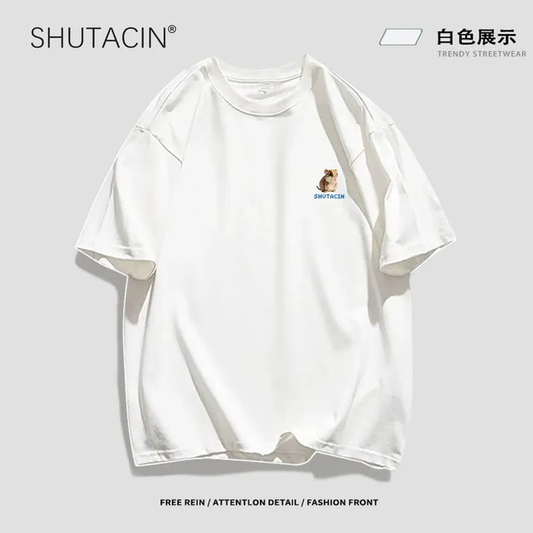 原创设计男女同款质感纯棉短袖T恤夏季新款宽松痞帅慵懒风男装