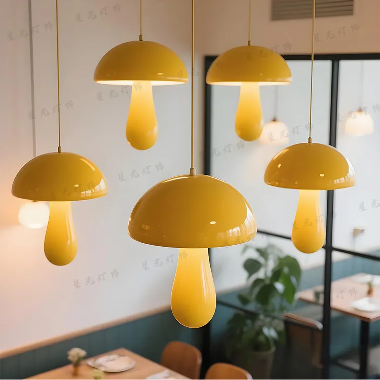 2025新款 ins现代风创意蘑菇个性吊灯极简美学餐厅大厅氛围感神器