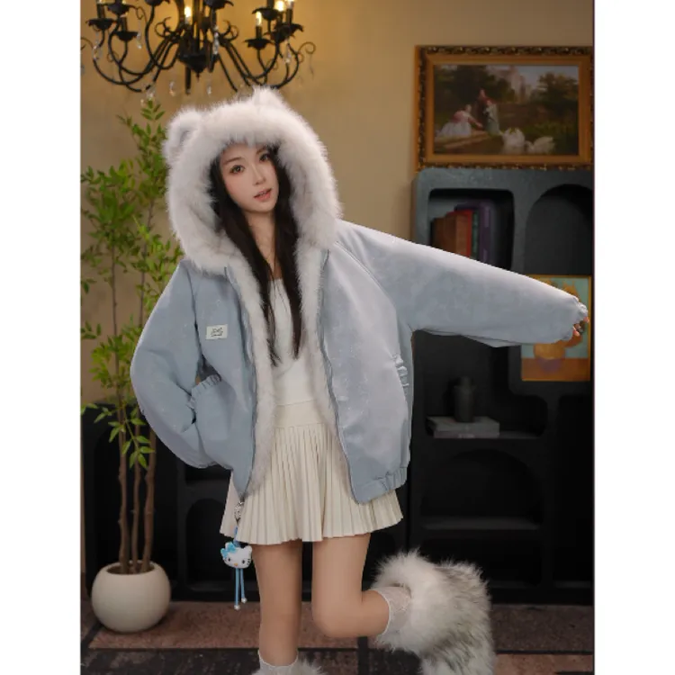 【专柜品质】女童双面小香风皮衣2025新款4-15岁中大童一体毛毛外套