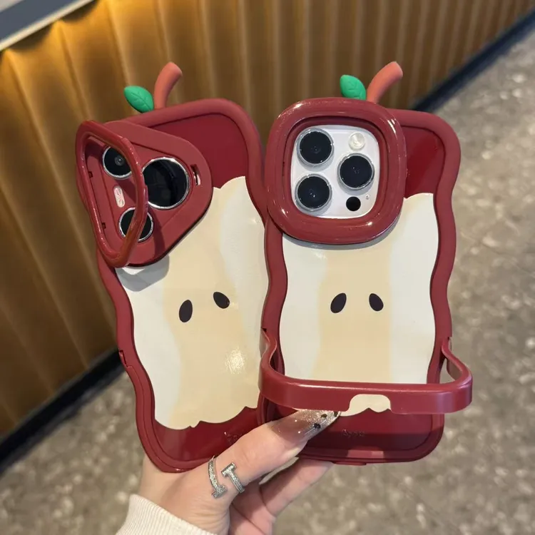 GGBond创意一颗苹果适用15苹果16双支架手机壳小米17vivo华为oppo