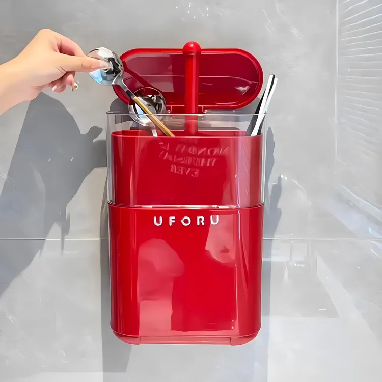 【厨房好物】筷子筒壁挂式沥水防霉筷子收纳盒2025新款勺子筷子笼