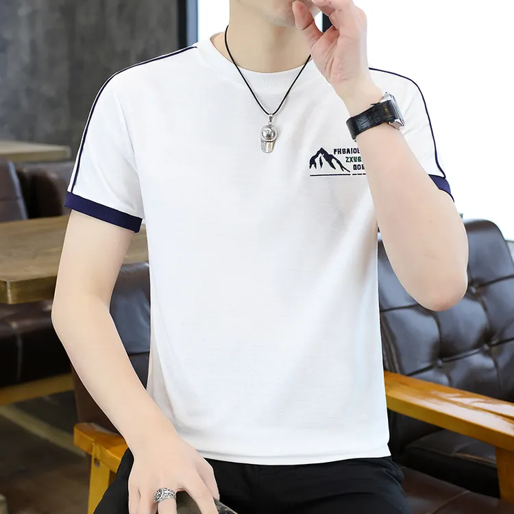 夏季短袖T恤男士新款潮牌上衣棉质圆领休闲百搭薄款半袖t体恤小衫