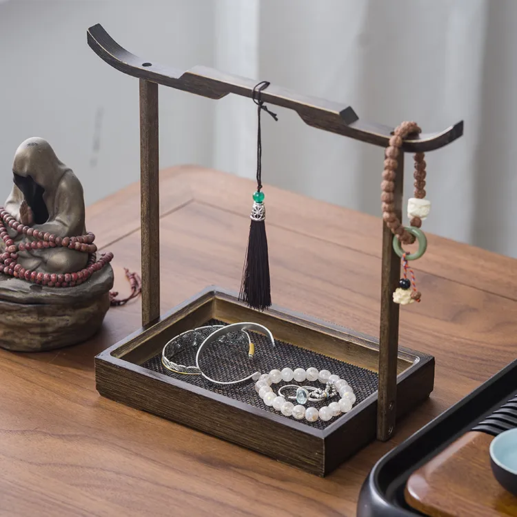 文玩收纳首饰架玉石挂手链串珠子果盒酒店饰品架钥匙项链展示果盘