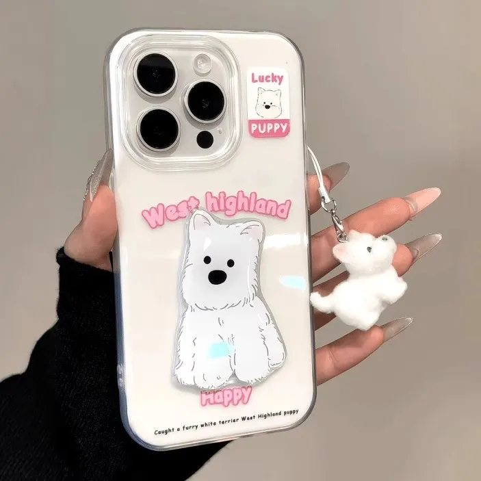 可爱西高地小狗苹果17华为oppo小米15vivo荣耀oppo红米iphone16