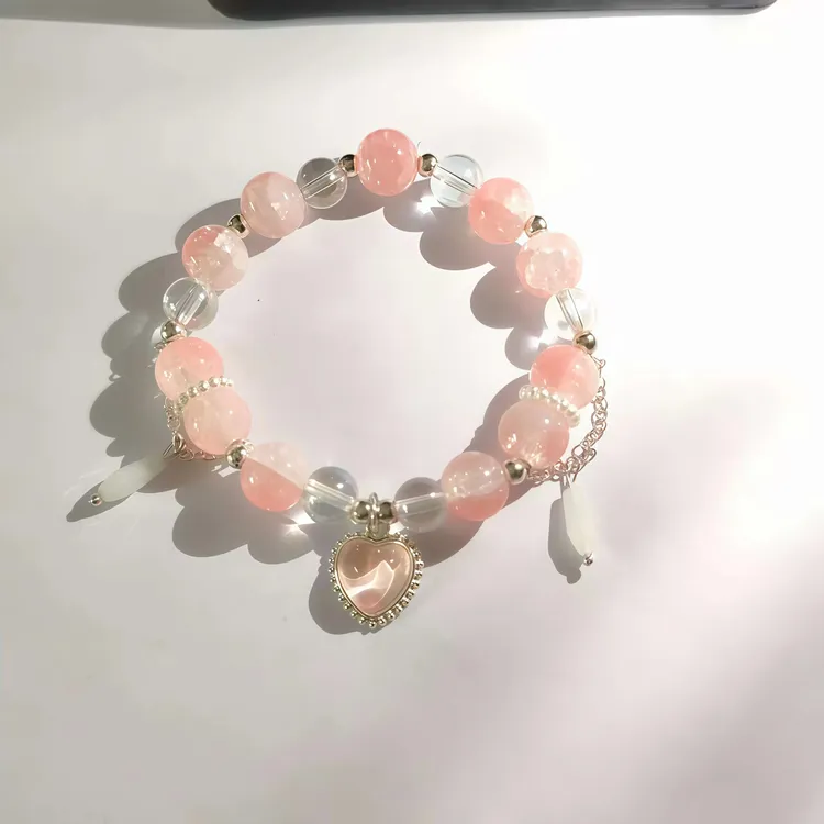 琉璃琉璃手链 拼色日韩新中式蝴蝶串珠女手链女吊坠手工灰月光温