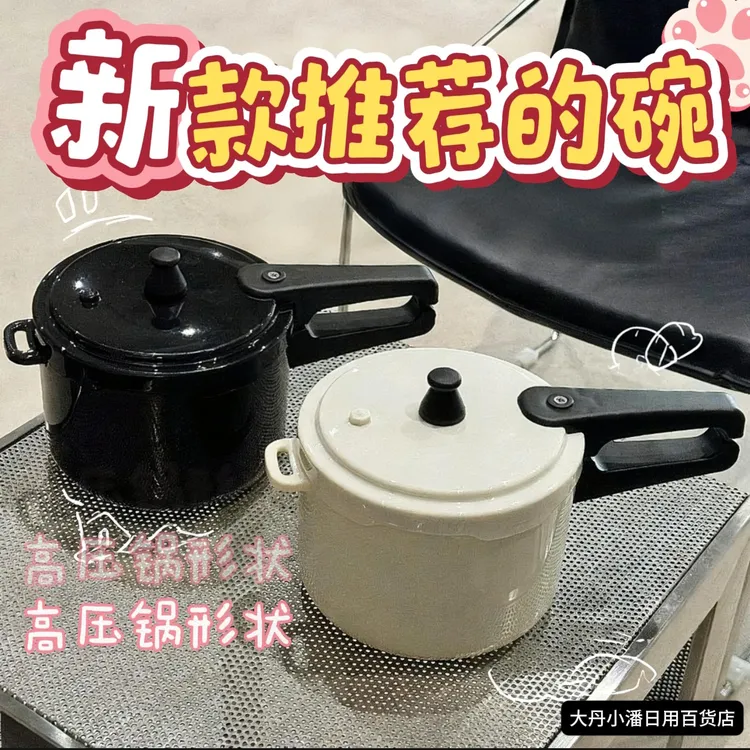 高颜值ins304不锈钢泡面碗高压锅带盖学生宿舍可爱大容量抽象饭碗