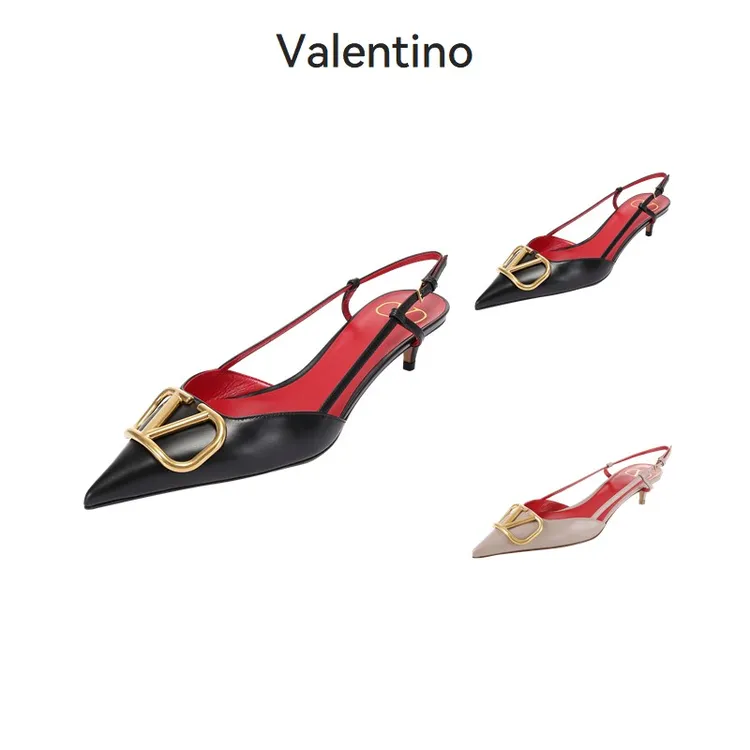 未使用 Valentino/华伦天奴 女士复古尖头高跟鞋凉鞋 2S0Q70 DSH