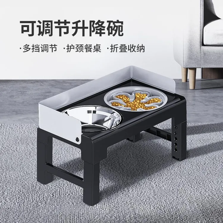 狗碗狗盆保护颈椎可调节狗食盆不锈钢大型犬宠物碗防打翻狗狗饭碗