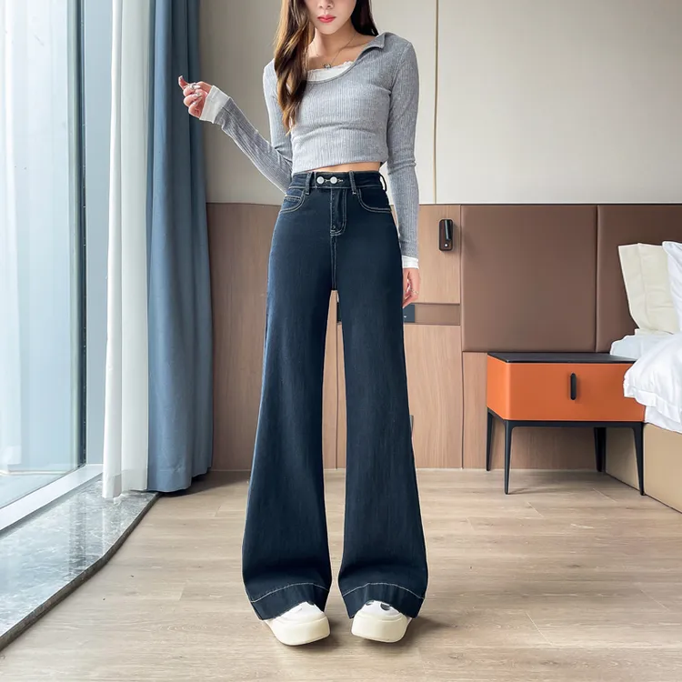 150小个子微喇牛仔裤女2025新款爆款高腰弹力喇叭裤一米五穿搭xs