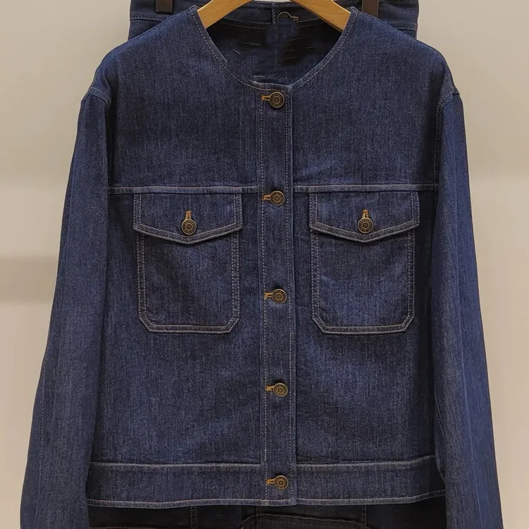 禾*秋季复古外套百搭洋气水洗潮流牛仔蓝色时尚高端外贸女装上衣