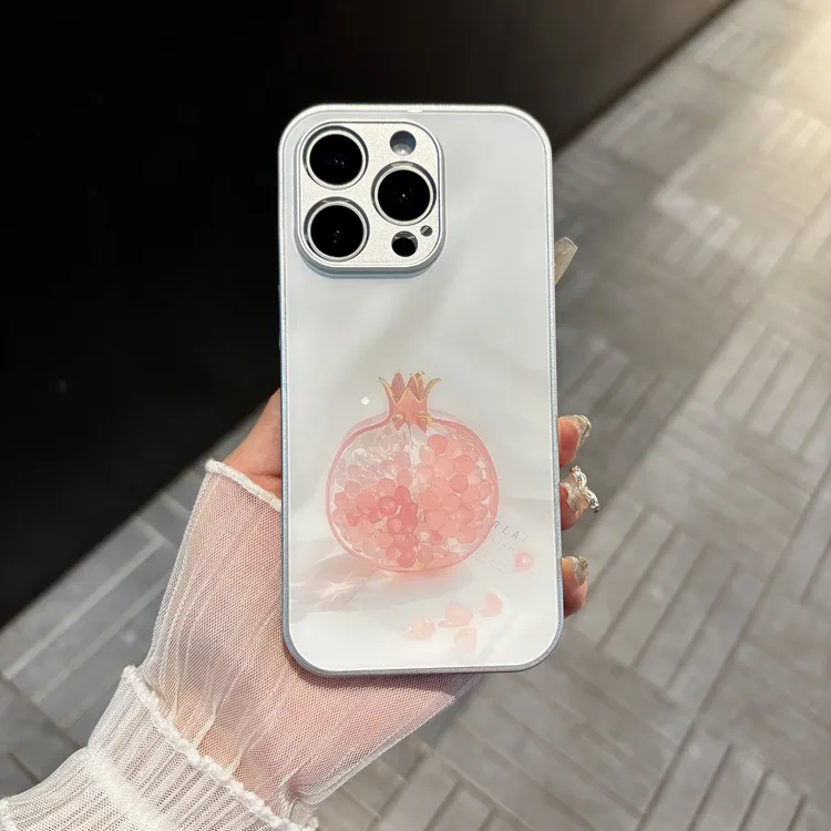 苹果/华为/oppo/vivo/小米水晶石榴适用iPhone新款肤感玻璃手机壳