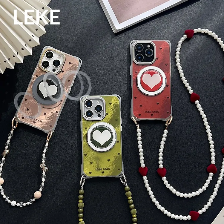 【支点壳】韩系爱心挂绳手机壳可斜挎适用苹果iPhone17华为xia小米