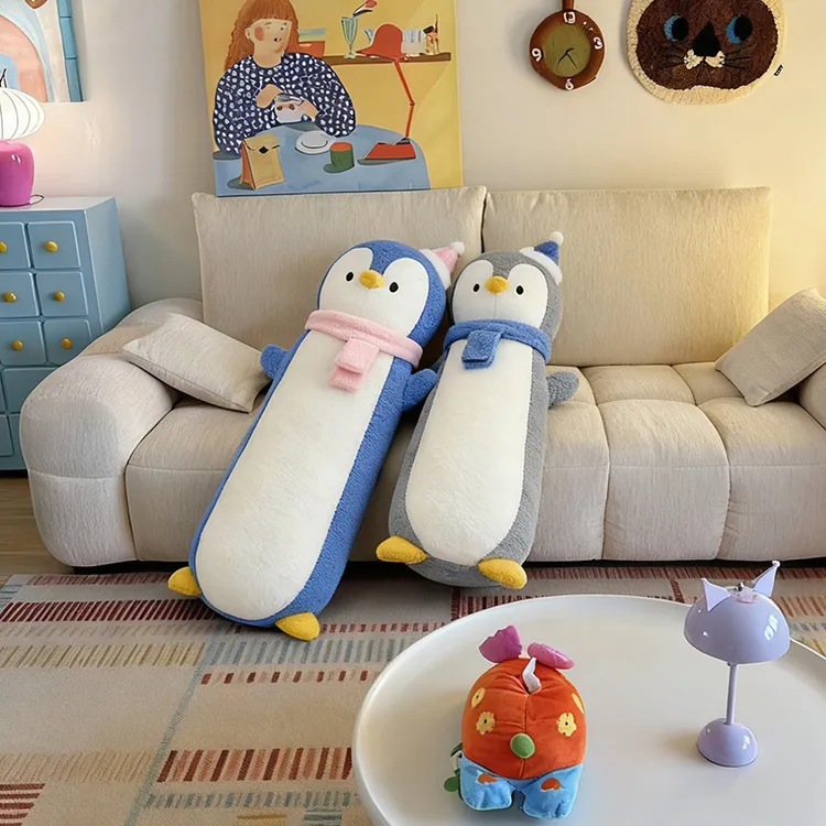 可爱企鹅玩偶长条抱枕毛绒玩具女生睡觉枕头侧睡夹腿靠枕靠垫礼物