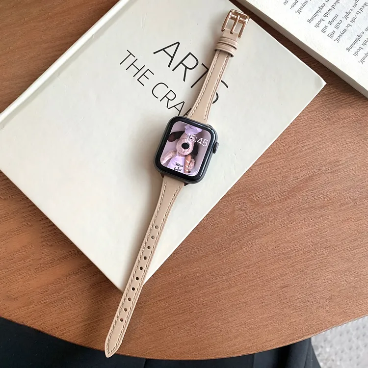 适用iwatch11苹果S10手表applewatch987表带细款小蛮腰真皮表带SE