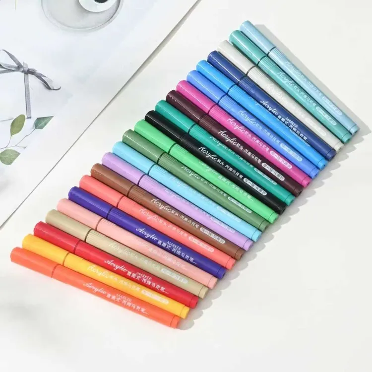 软头丙烯马克笔大容量儿童幼儿园学生专用不透可叠色水洗水彩笔