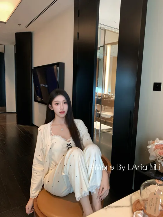 LAria软软宅家 睡衣女海岛绒春秋款2025新款纯欲风秋季三件套