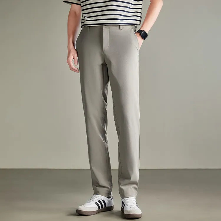 蒙鲁巴恩时尚高端男士休闲裤新款冰丝透气西装裤夏季薄款弹力免烫