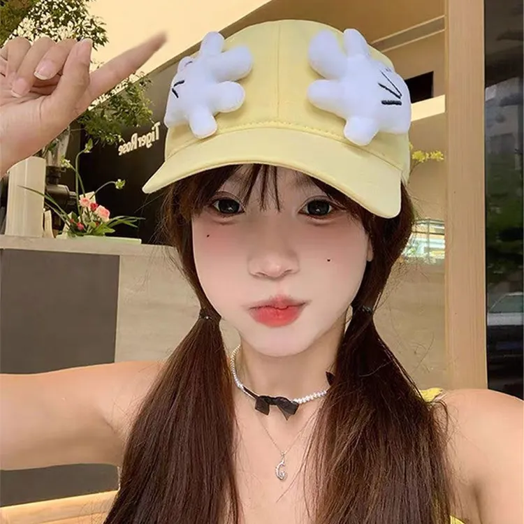可爱卡通米奇棒球帽女2025新款百搭显脸小拍照出游遮阳防晒帽子潮