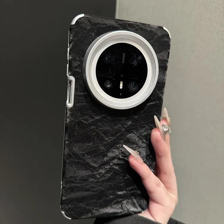 适用华为mate70pro+手机壳ins秋冬复古丝绒雪山纹高级感保护套