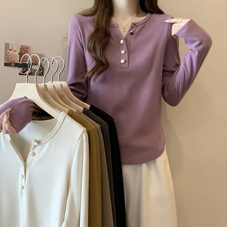 正肩长袖t恤女早秋新款大码微胖巨显瘦遮肚子打底衫内搭气质上衣