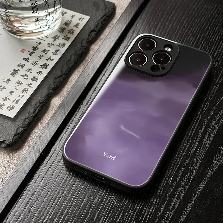 「葡紫玉頩」新中式苹果16promax手机壳玻璃iphone15高级感14保护套