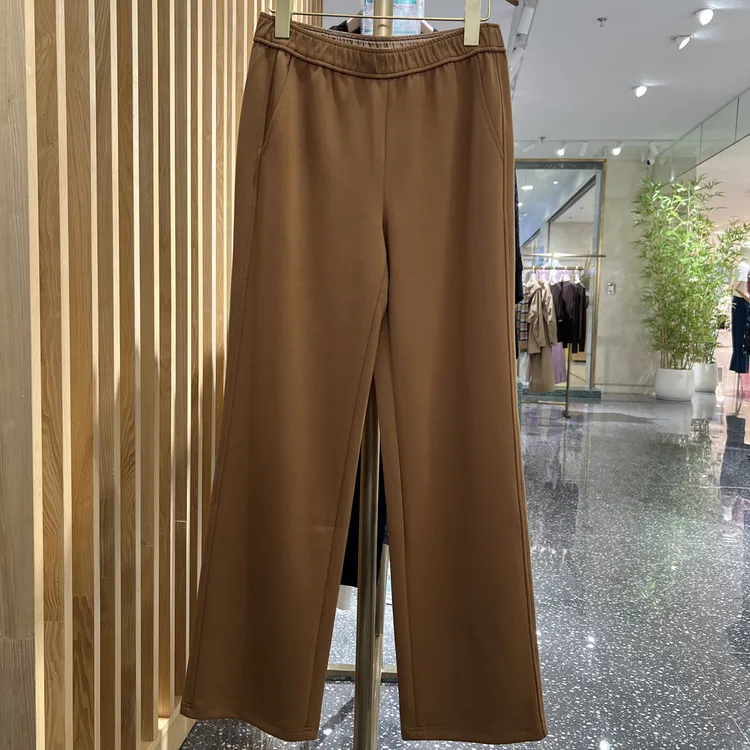 声雨竹7R112秋冬季百搭舒适直筒裤阔腿裤时尚休闲垂感好高腰显瘦