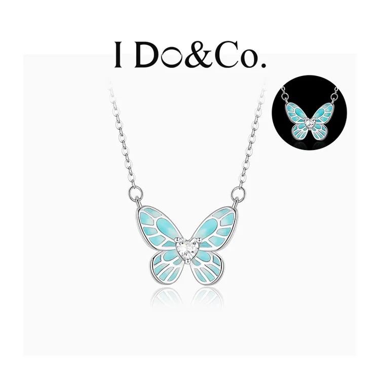 I Do&Co. 坠链均925银 蝶光项链夜光发光蝴蝶【礼物送女友】