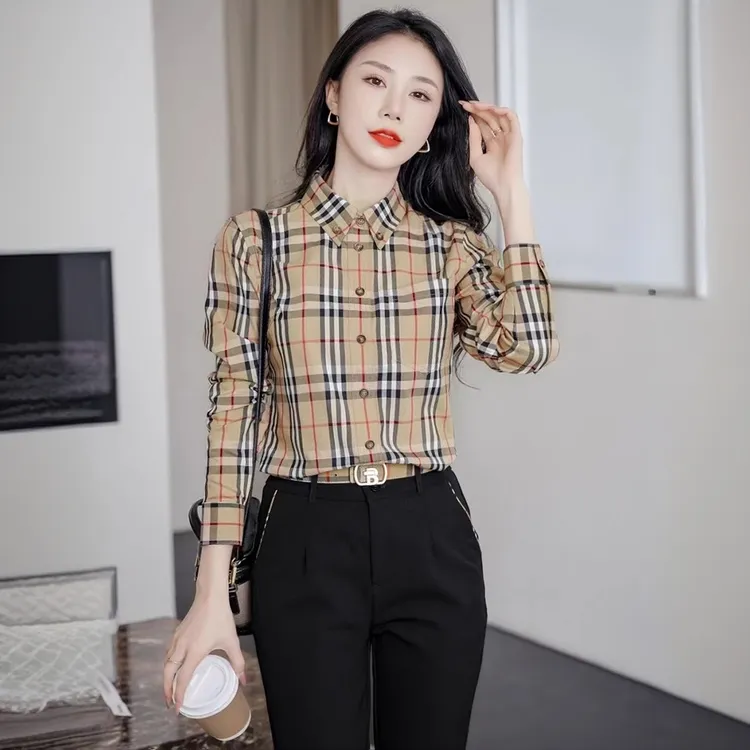 春格子衬衫外套女25新款高级轻奢时尚洋气妈妈长袖收腰修身172591