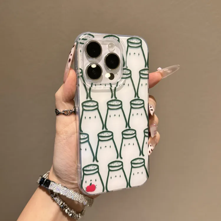 创意满屏绿罐子适用于苹果16pro/15promaxiPhone14手机壳小米华为