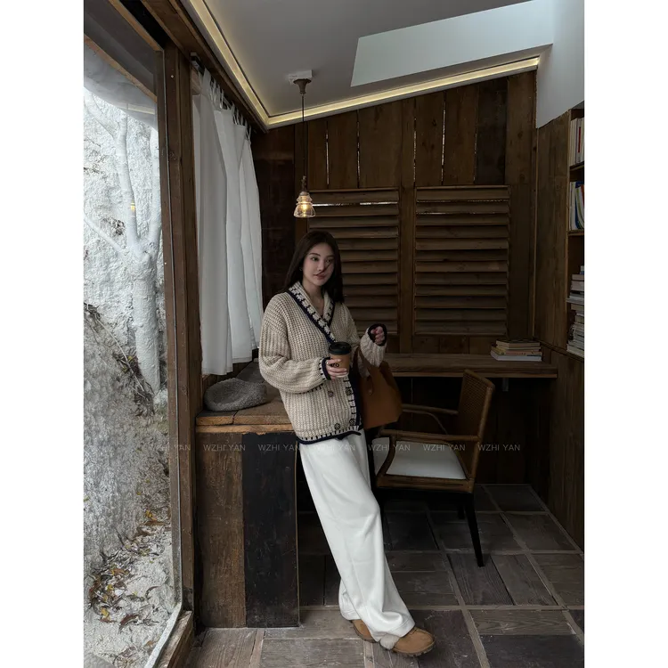 【秋日几何】“Y毛裤”简约舒适保暖柔软垂感百搭阔腿休闲裤G8669