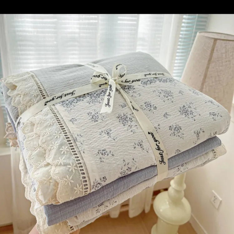 花边木棉皱皱纱四件套