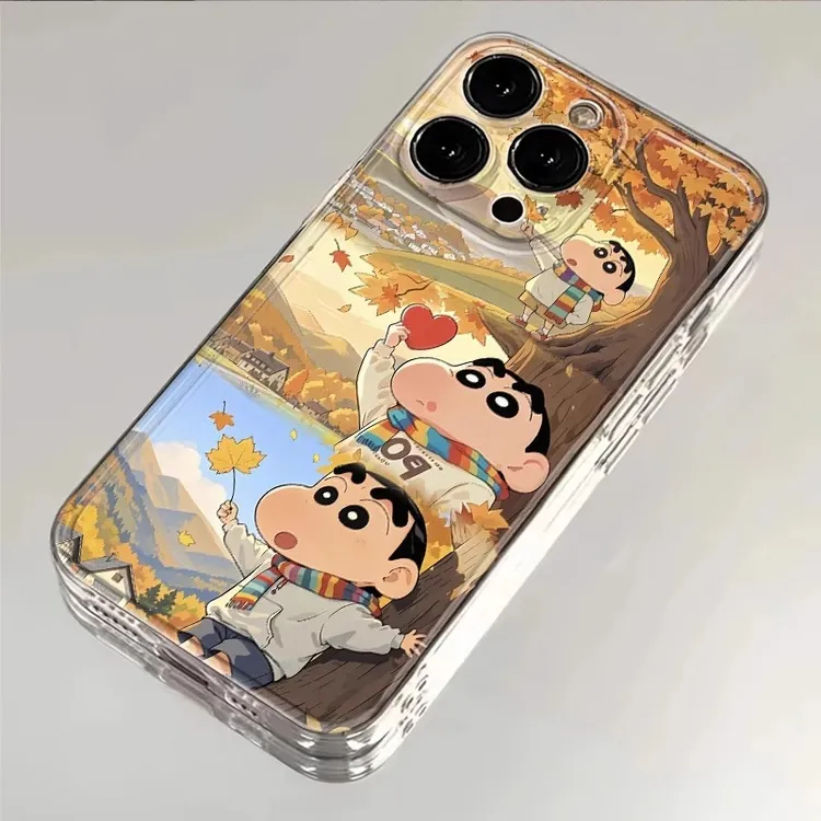 枫叶小新适用iPhone16苹果15手机壳13promax卡通12防摔14小众防摔
