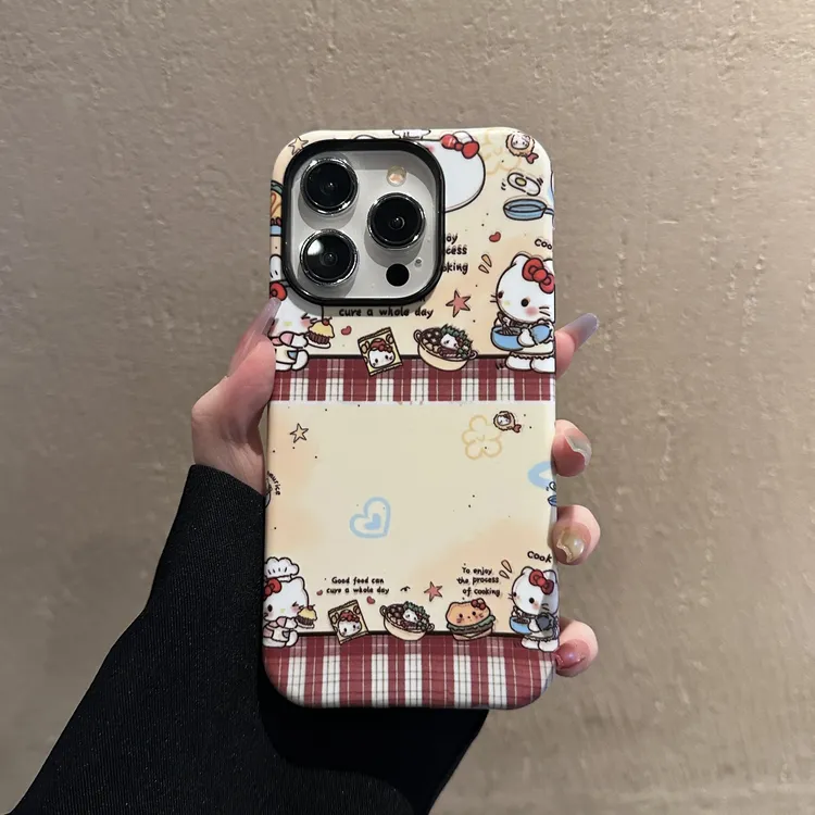 凯蒂猫菲林二合一适用苹果华为VIVOOPPO小米手机壳16PRO/15防摔