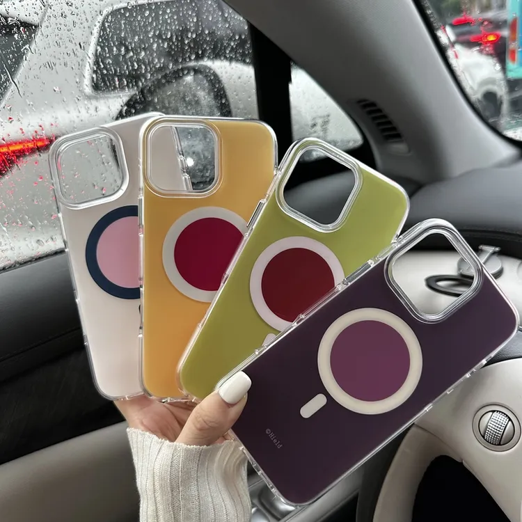 【磁吸款磨砂材质】ins马卡龙撞色适用苹果 iPhone16/13手机壳防摔