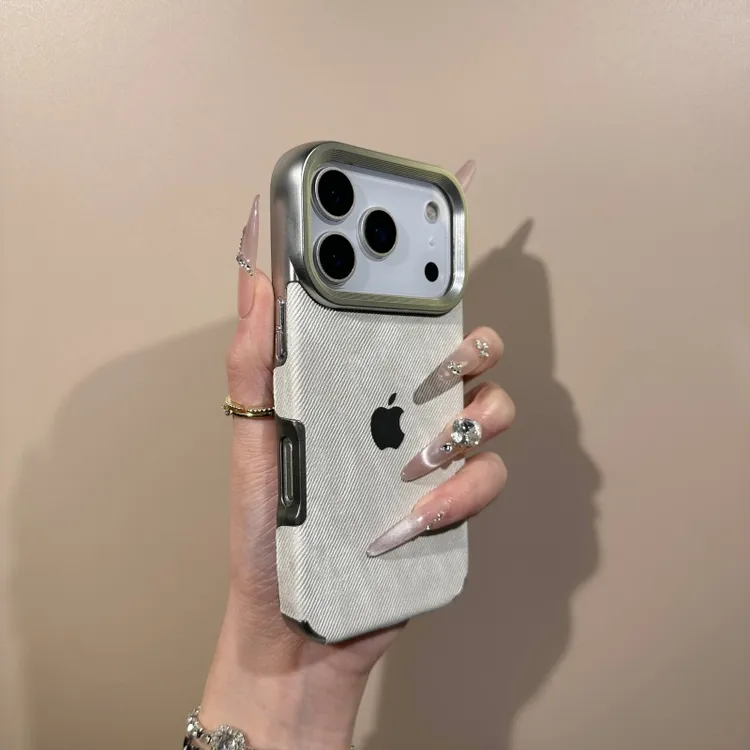 复古电镀牛仔布适用苹果17promax手机壳16全包15小众14个性女款13